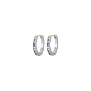Orecchini in acciaio con cristalli multicolor Orecchini di diametro: 20 mm